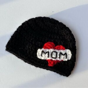 Newborn crochet hat, tattoo, heart